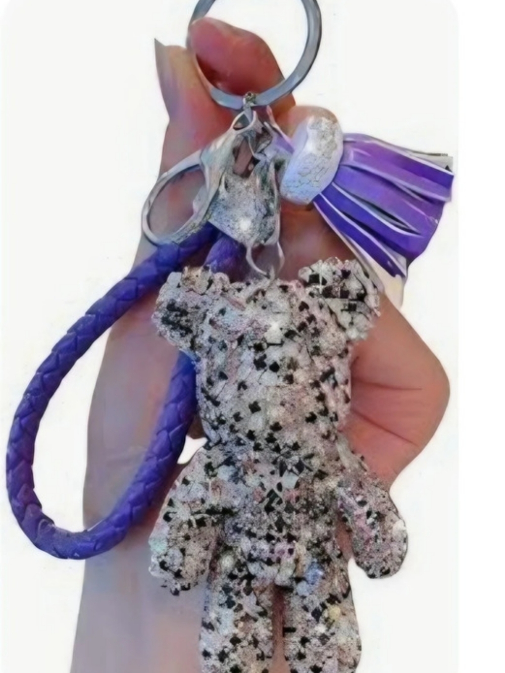 Purple & Pink Plush Keychain
